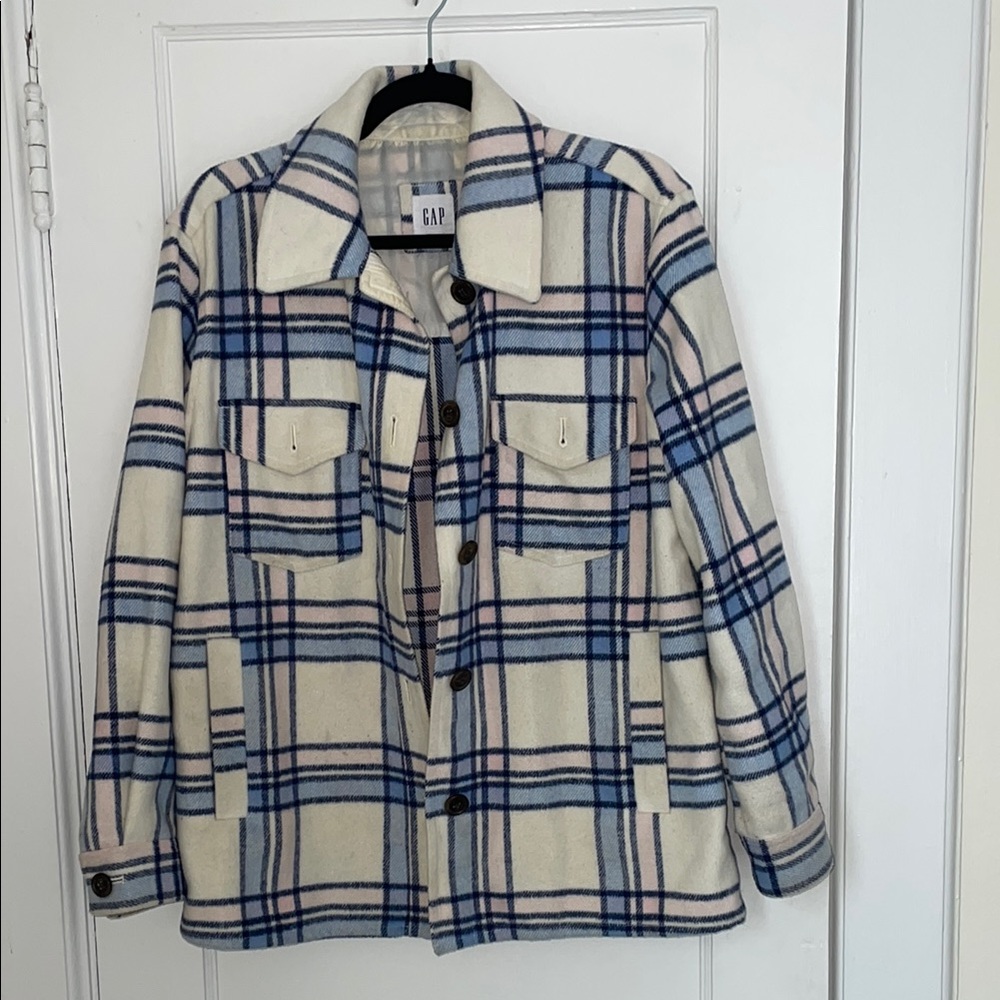 GAP Women's Blue Plaid Jacket